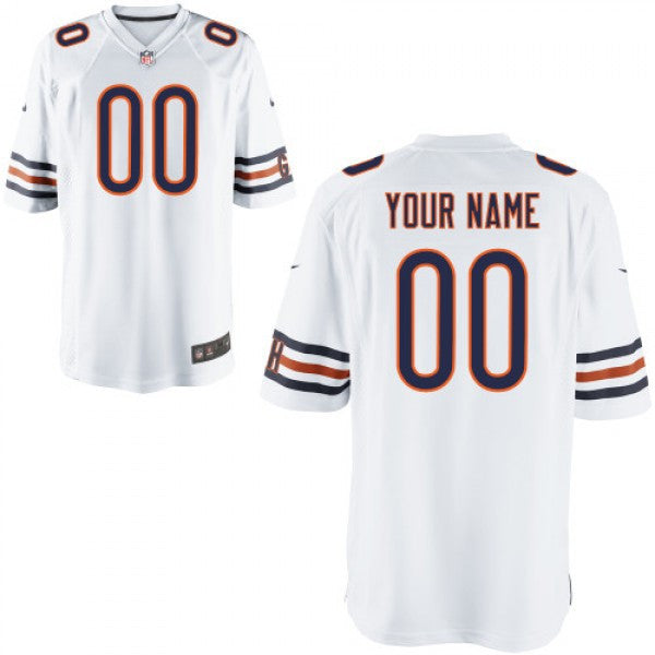 Custom Chicago Bears white Game jersey