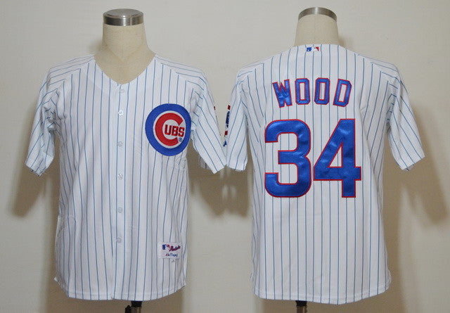 Wood White Chicago Cubs blue jersey