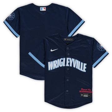Preschool Chicago Cubs navy City Connect jersey