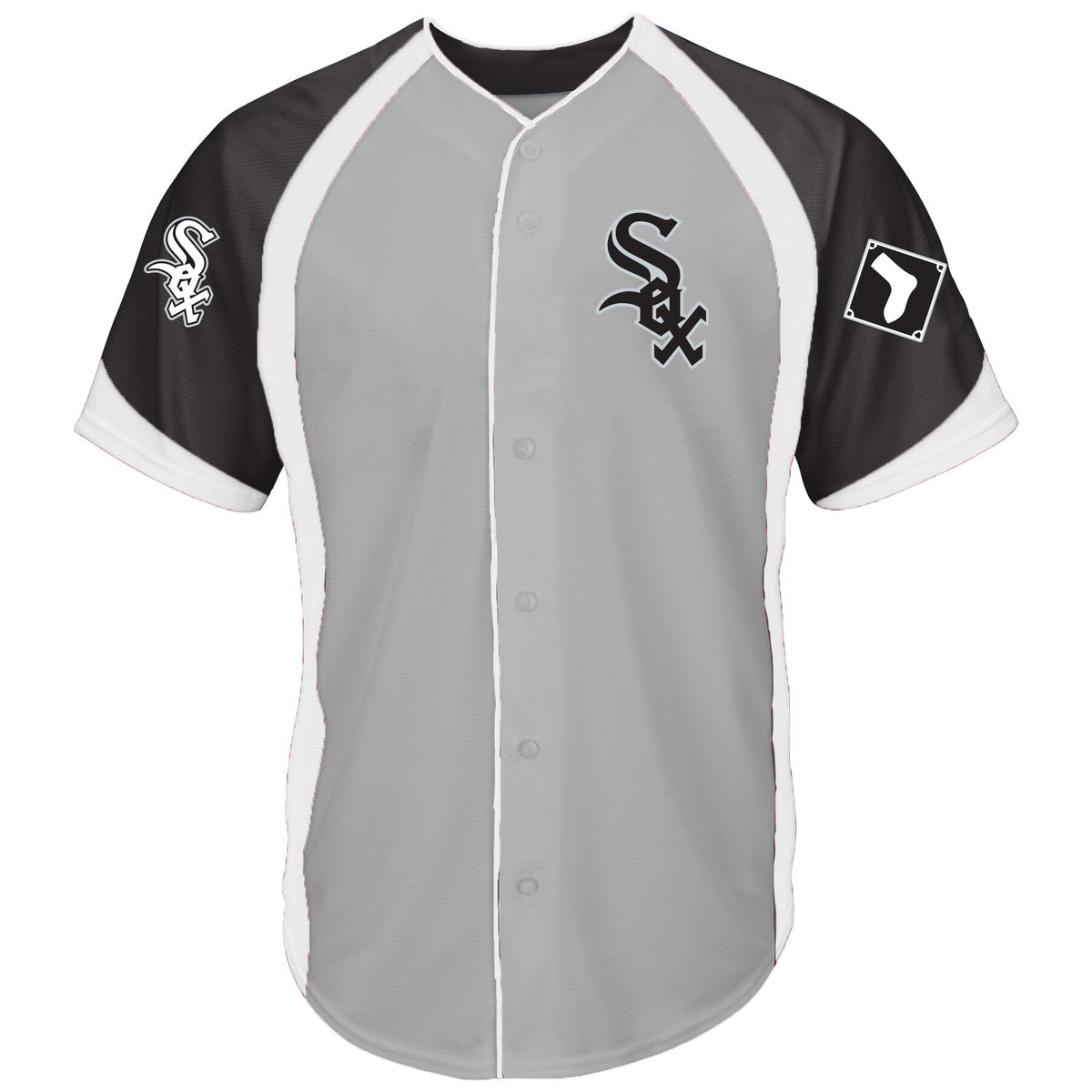 Colorblock Full-button Chicago White Sox gray jersey