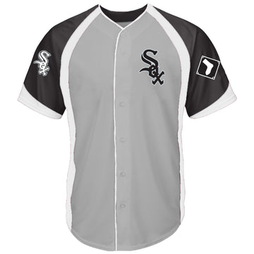 Colorblock Full-button Chicago White Sox gray jersey