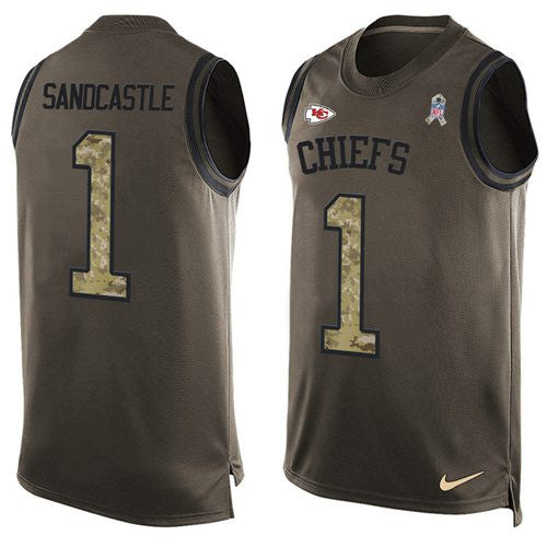 Leon Sandcastle Kansas City Chiefs green Salute To Service jersey