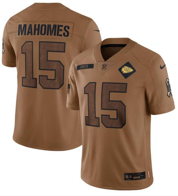 Patrick Mahomes Kansas City Chiefs brown Salute To Service jersey