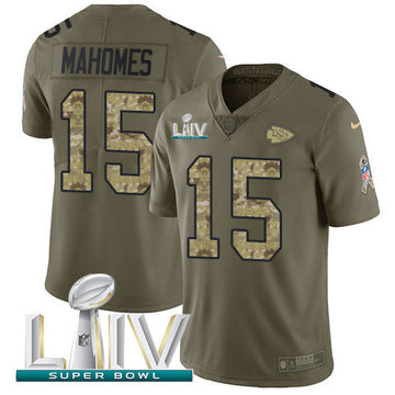 Patrick Mahomes Kansas City Chiefs olive Salute To Service jersey
