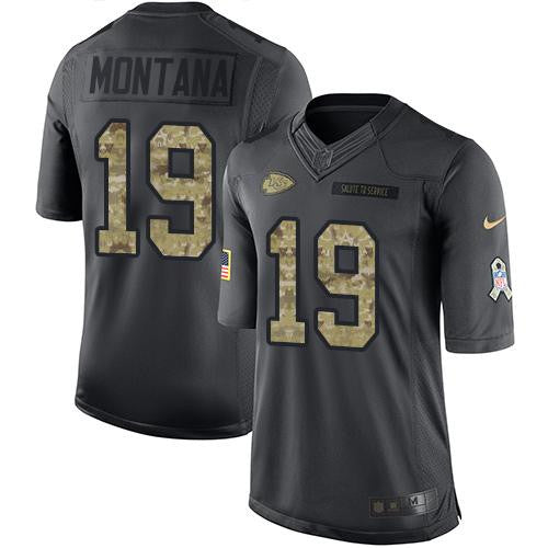 Joe Montana Kansas City Chiefs black Salute To Service jersey
