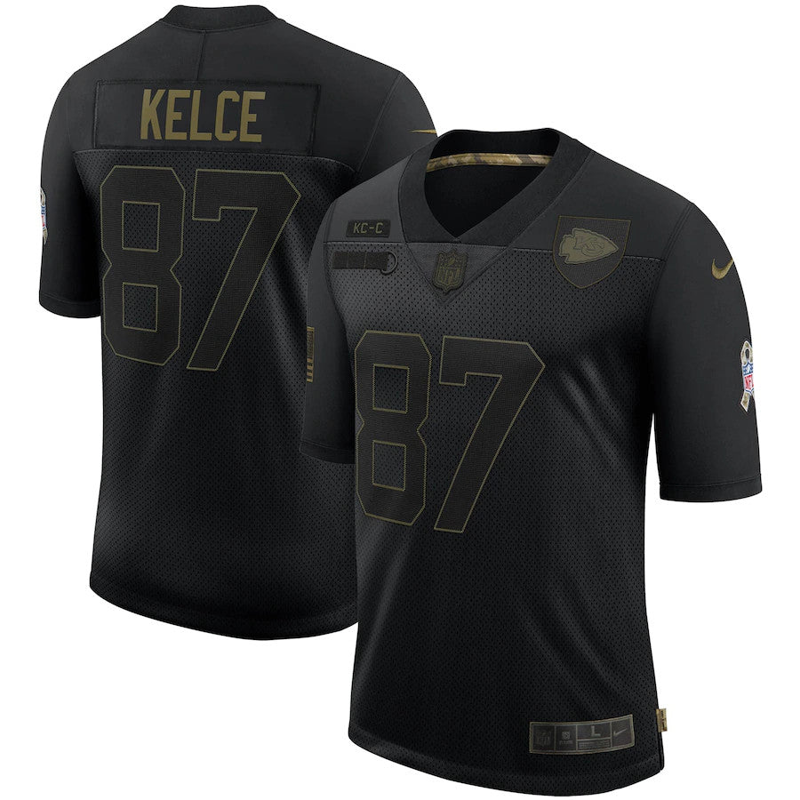 Travis Kelce Kansas City Chiefs black Salute To Service jersey