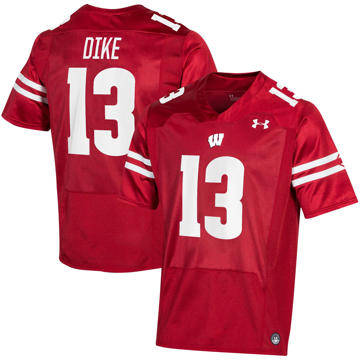 Chimere Dike Under Armour Wisconsin Badgers red jersey