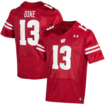 Chimere Dike Under Armour Wisconsin Badgers red jersey