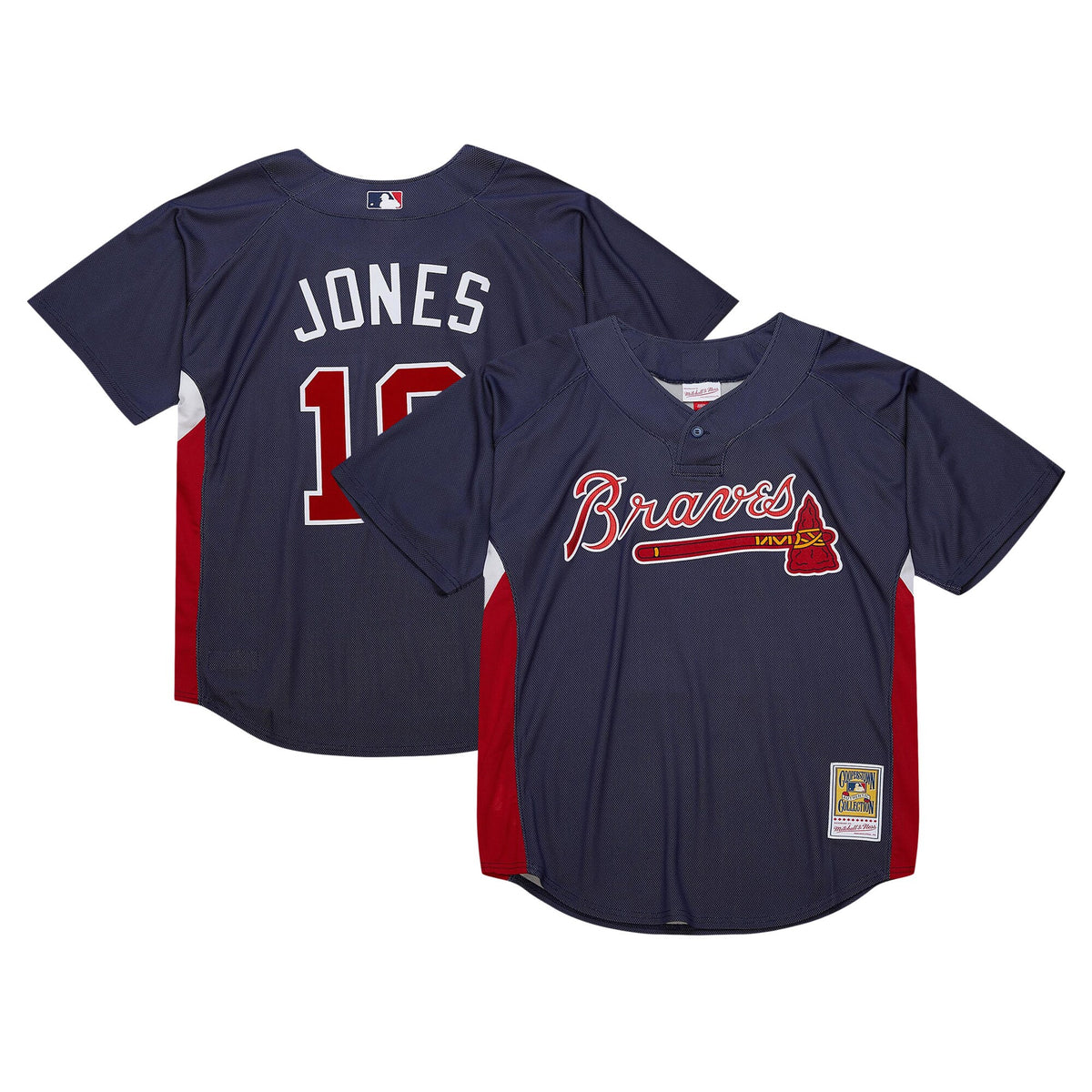 Chipper Jones Atlanta Braves navy Cooperstown jersey