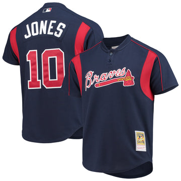 Chipper Jones Atlanta Braves navy Cooperstown jersey