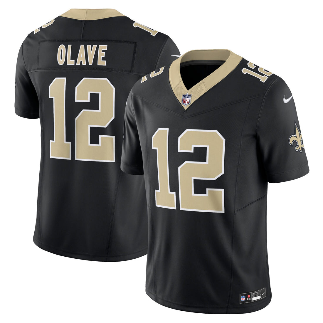 Chris Olave New Orleans Saints black Vapor jersey