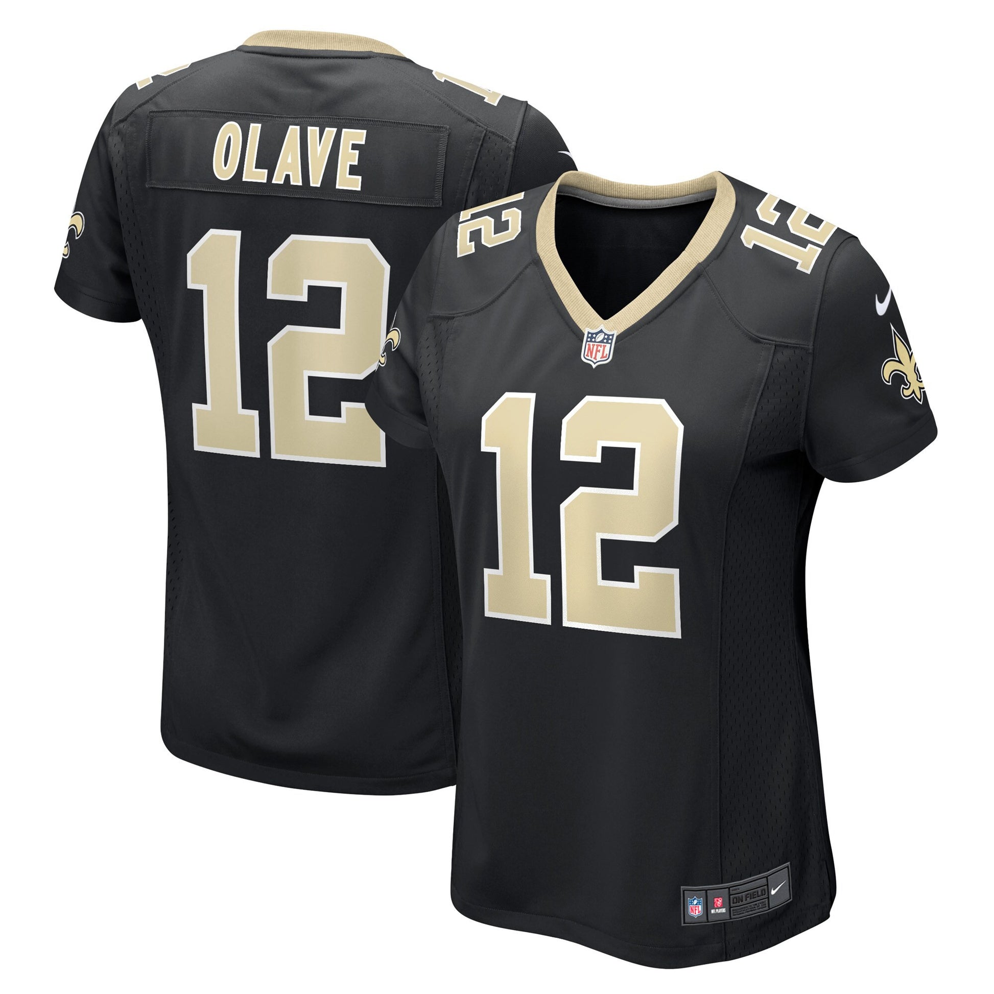 Chris Olave New Orleans Saints black Game jersey