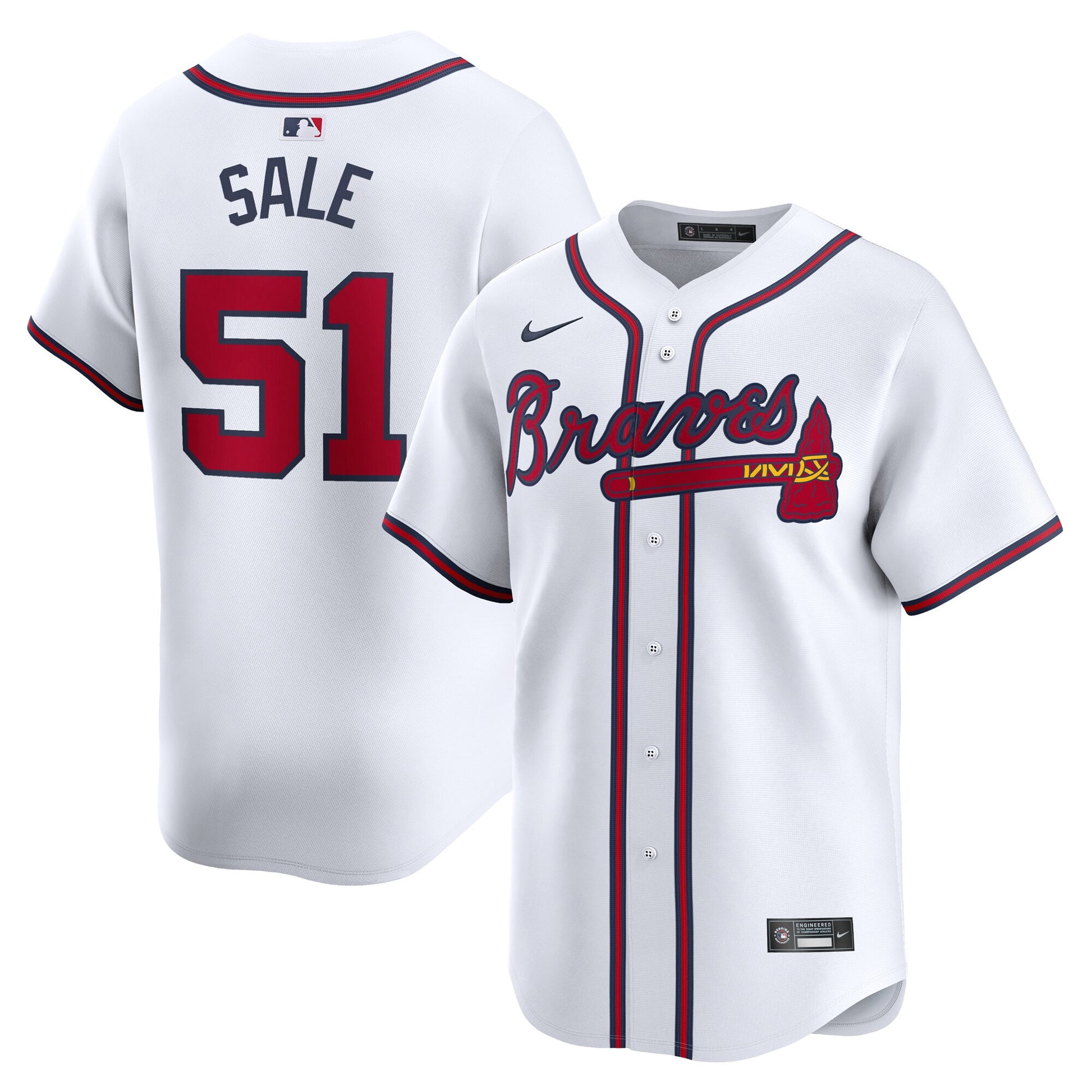 Chris Sale Atlanta Braves white Limited jersey