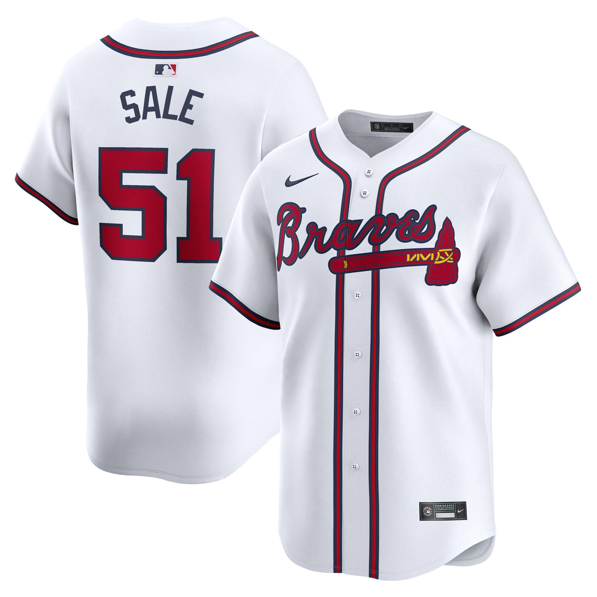 Chris Sale Atlanta Braves white Limited jersey