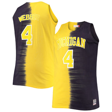 Chris Webber Tie-dye Michigan Wolverines navy jersey