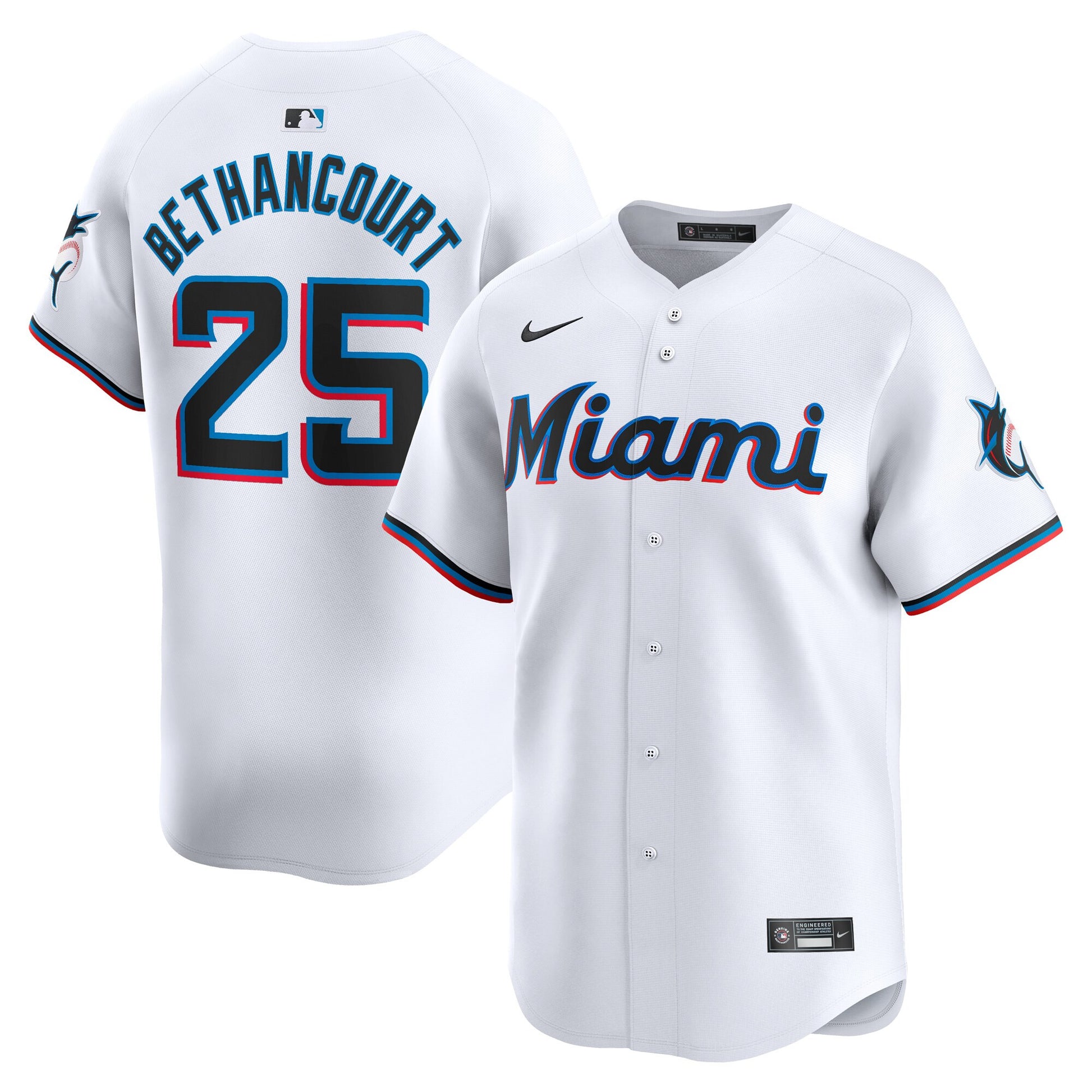 Christian Bethancourt Miami Marlins white Limited jersey