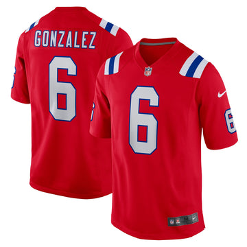Christian Gonzalez New England Patriots red Alternate jersey