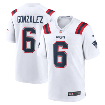 Christian Gonzalez New England Patriots white jersey