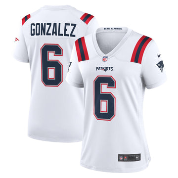 Christian Gonzalez New England Patriots white jersey