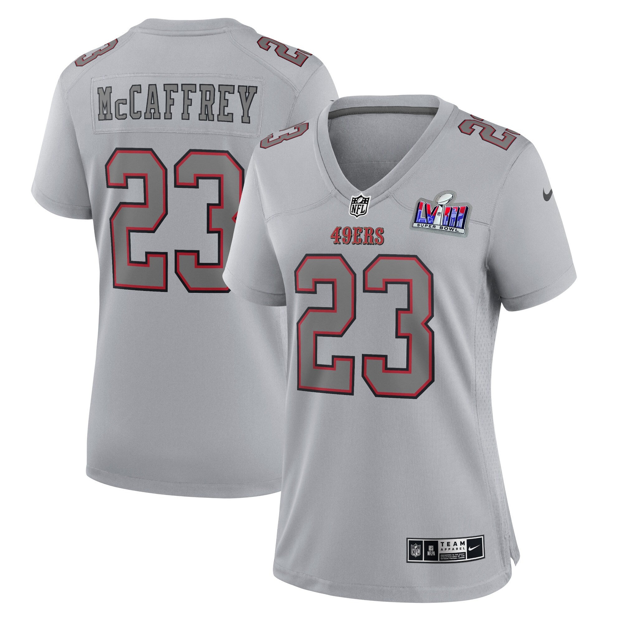 Christian Mccaffrey Super Bowl Lviii Atmosphere San Francisco 49ers gray Fashion jersey