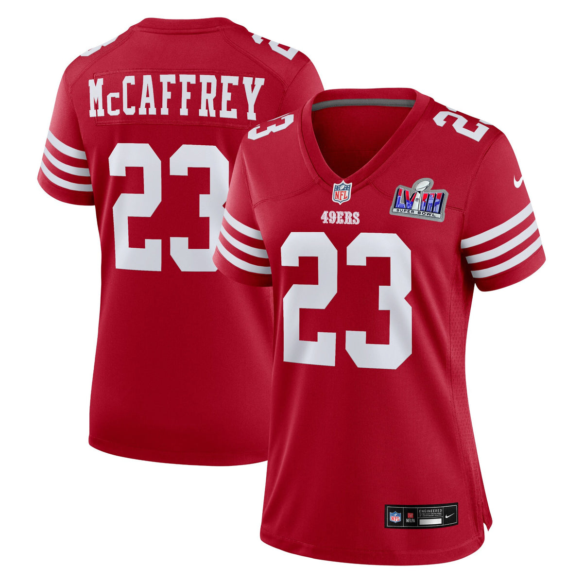 Christian Mccaffrey Super Bowl Lviii San Francisco 49ers scarlet jersey