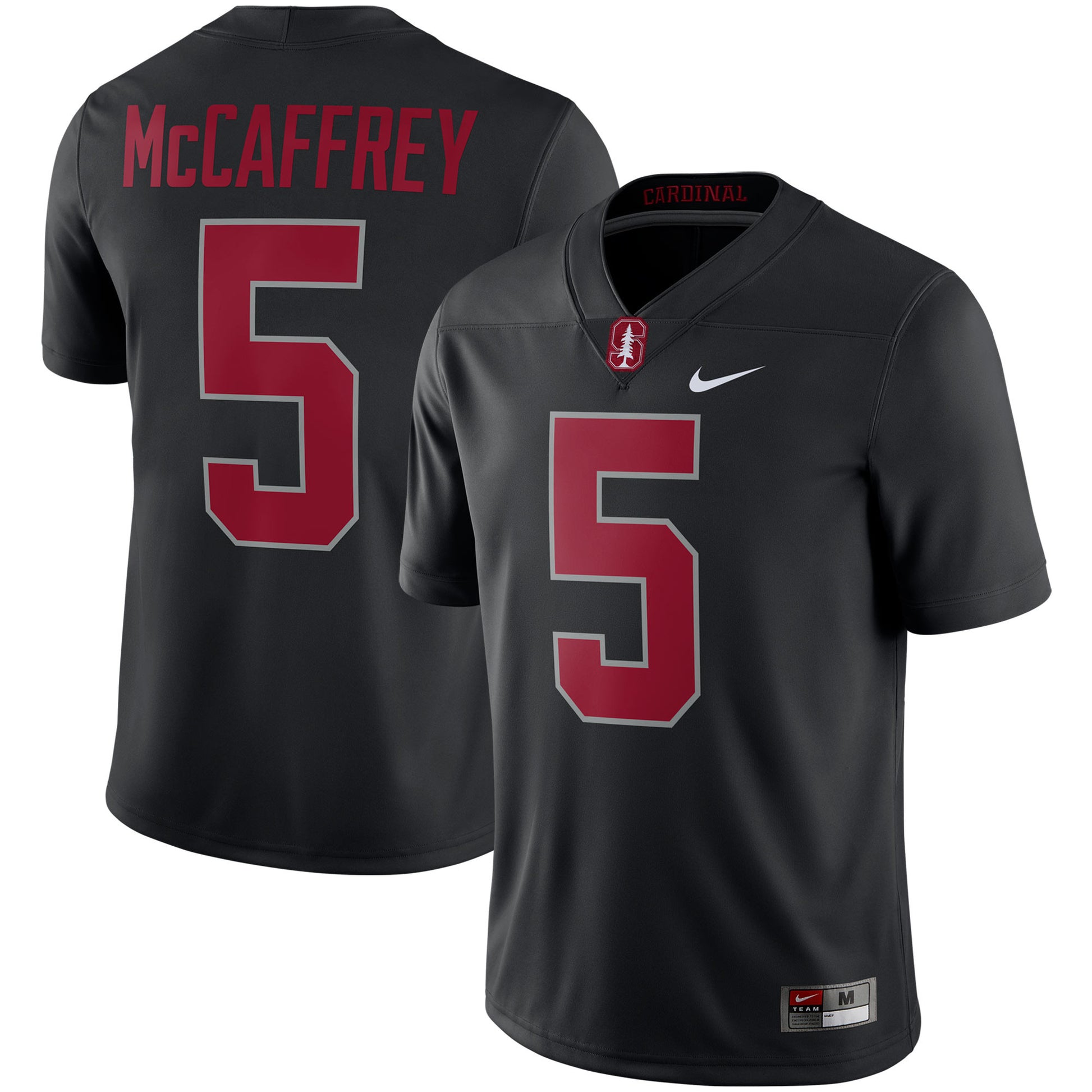 Christian Mccaffrey Alumni Stanford Cardinal black jersey