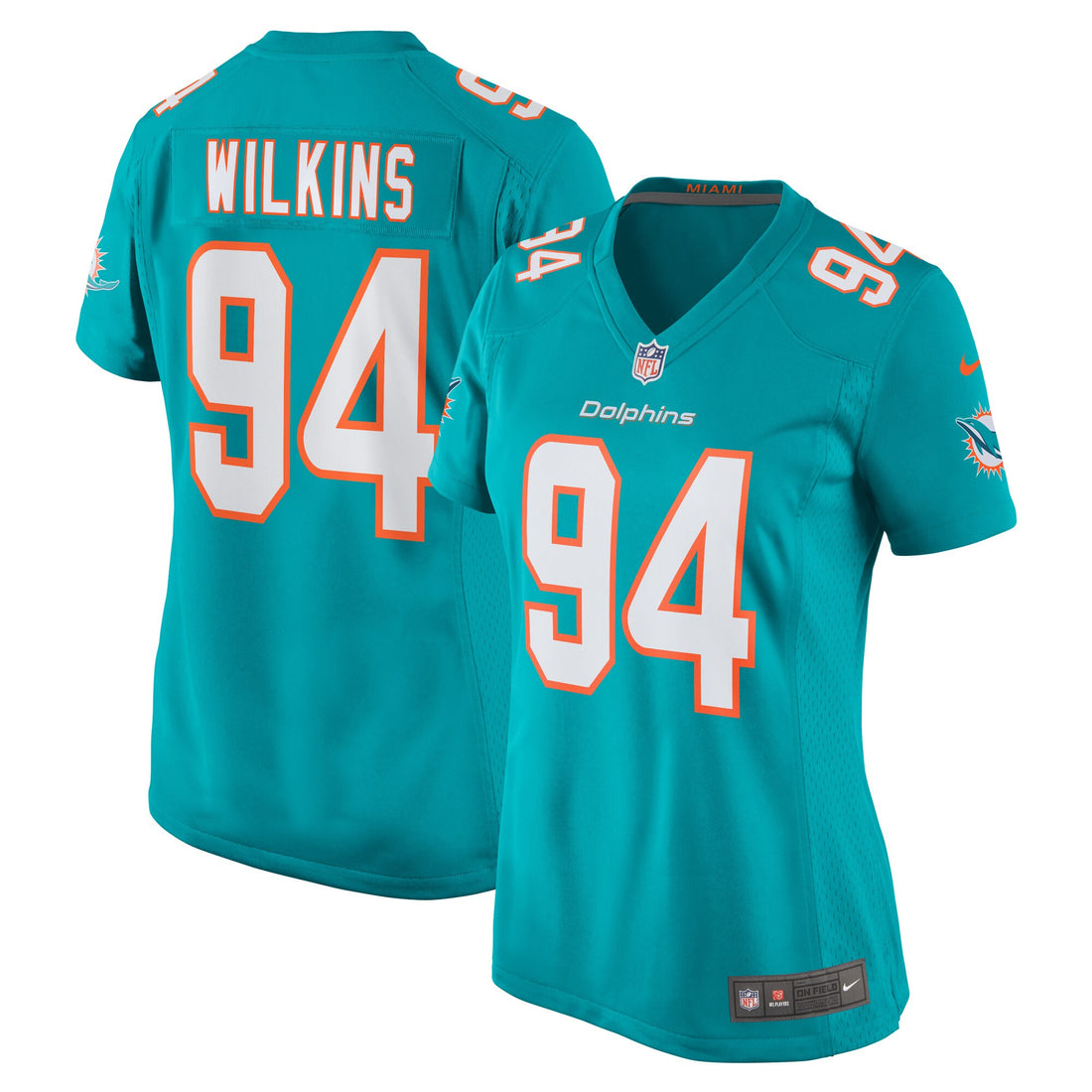 Christian Wilkins Miami Dolphins aqua jersey