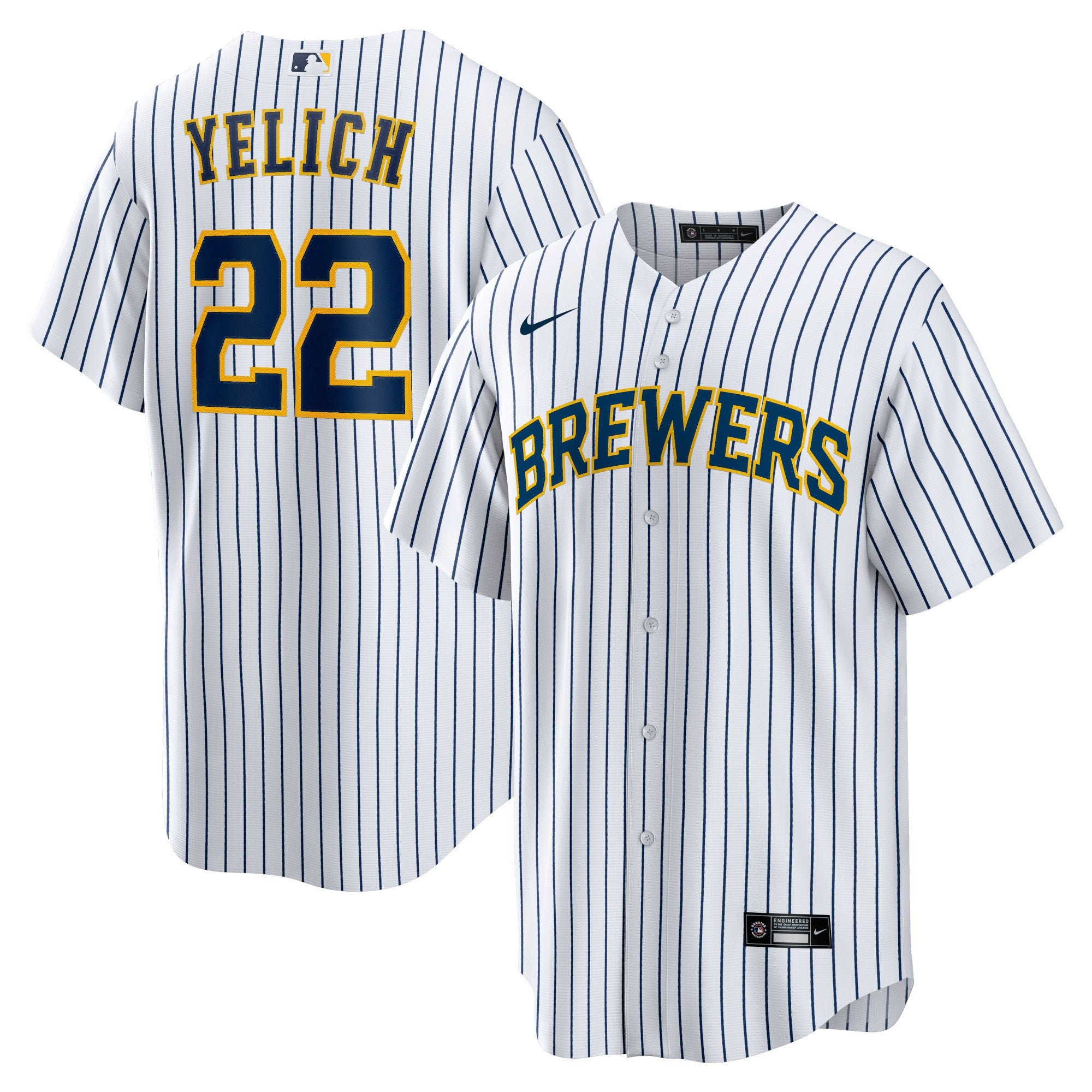 Christian Yelich Milwaukee Brewers white Alternate jersey