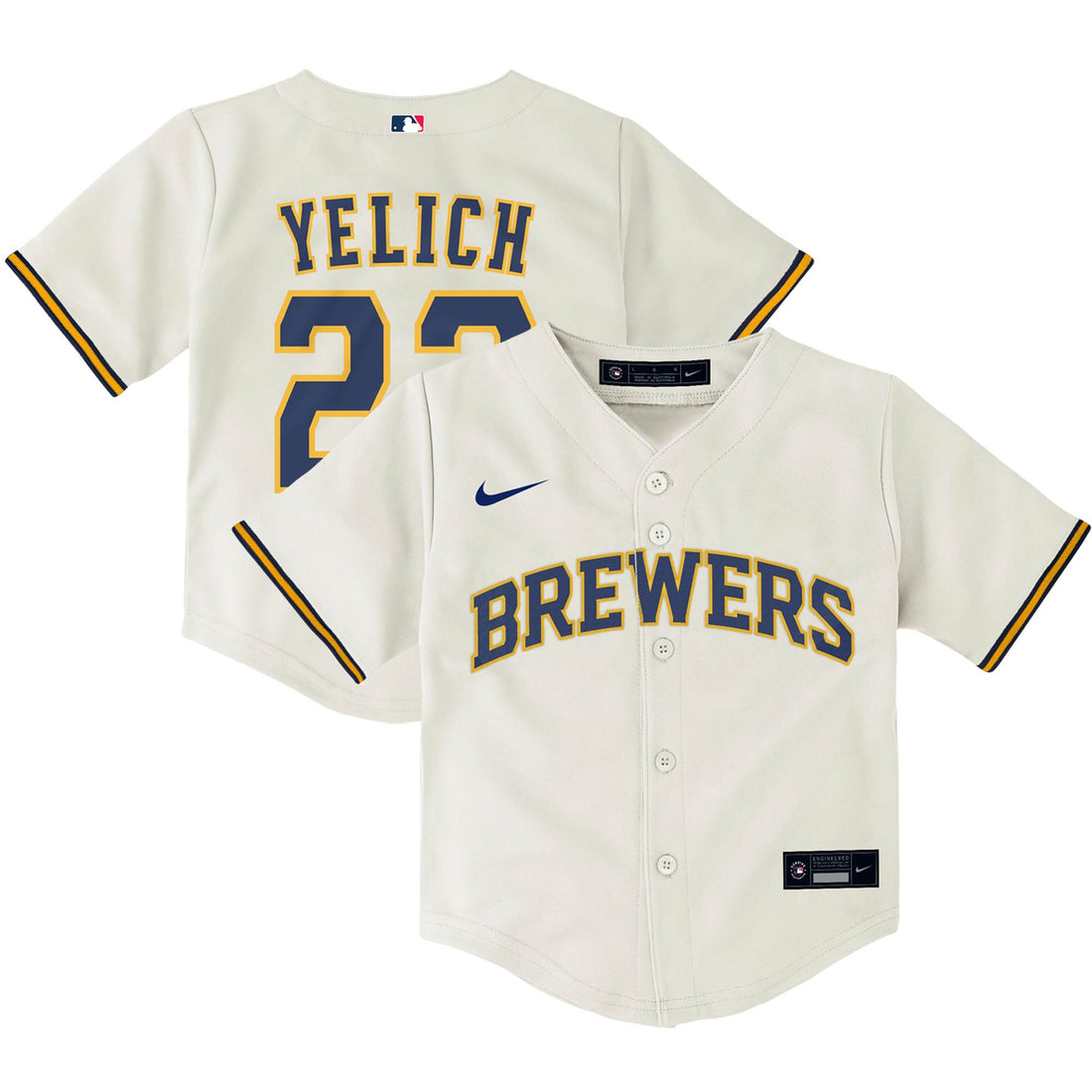 Christian Yelich Milwaukee Brewers cream Home jersey