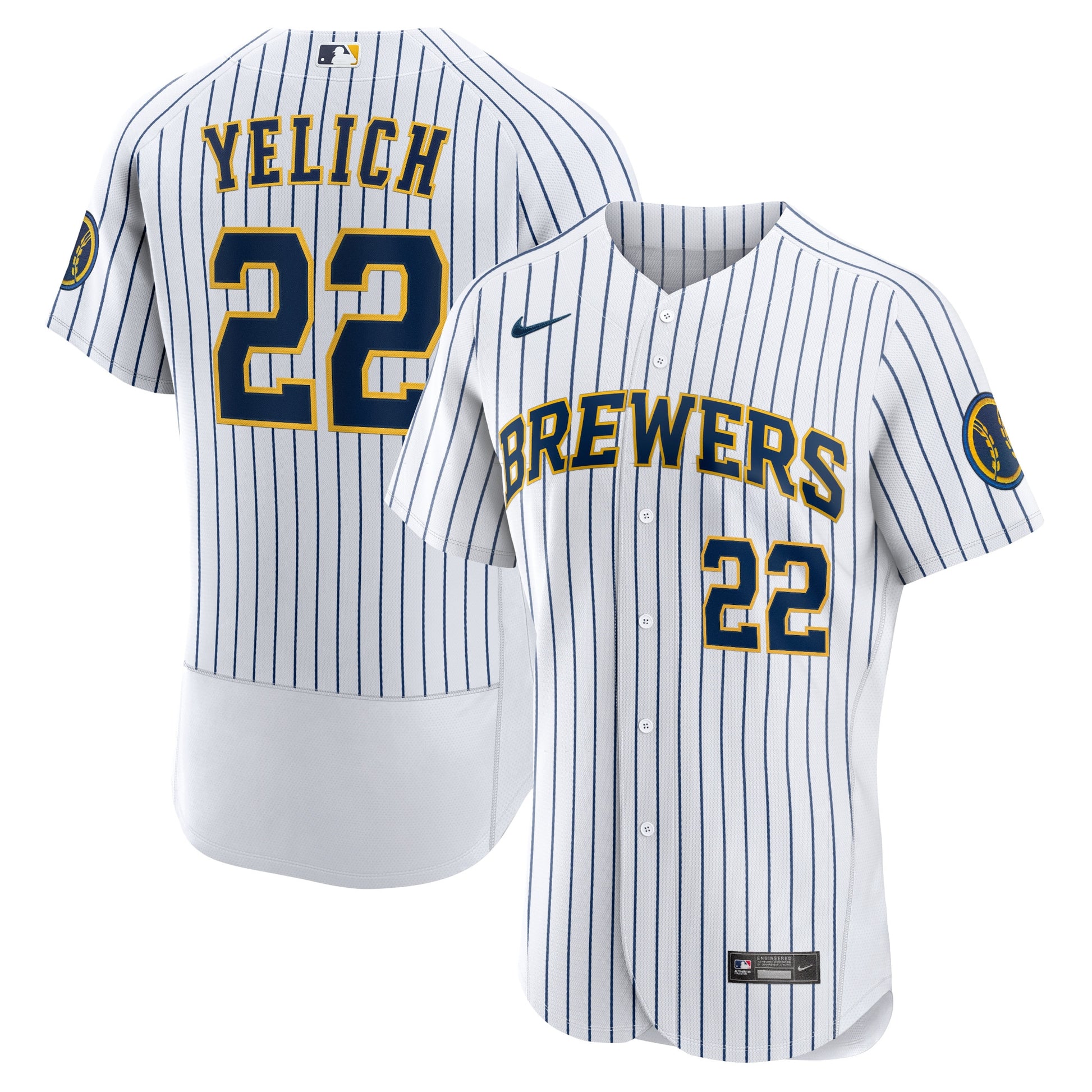 Christian Yelich Milwaukee Brewers white Alternate jersey