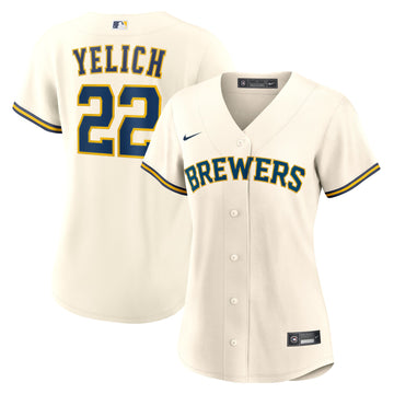 Christian Yelich Milwaukee Brewers cream Home jersey