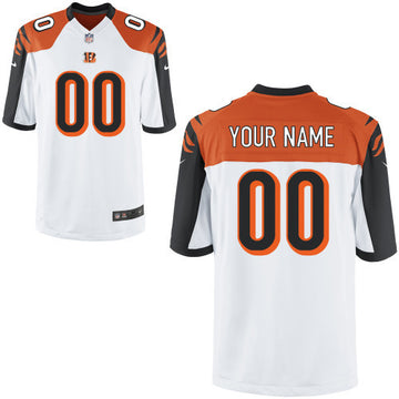 Custom Cincinnati Bengals white Game jersey