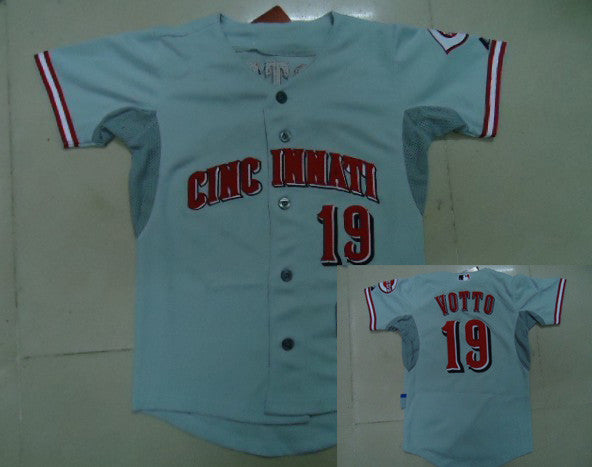Votto Cincinnati Reds grey jersey