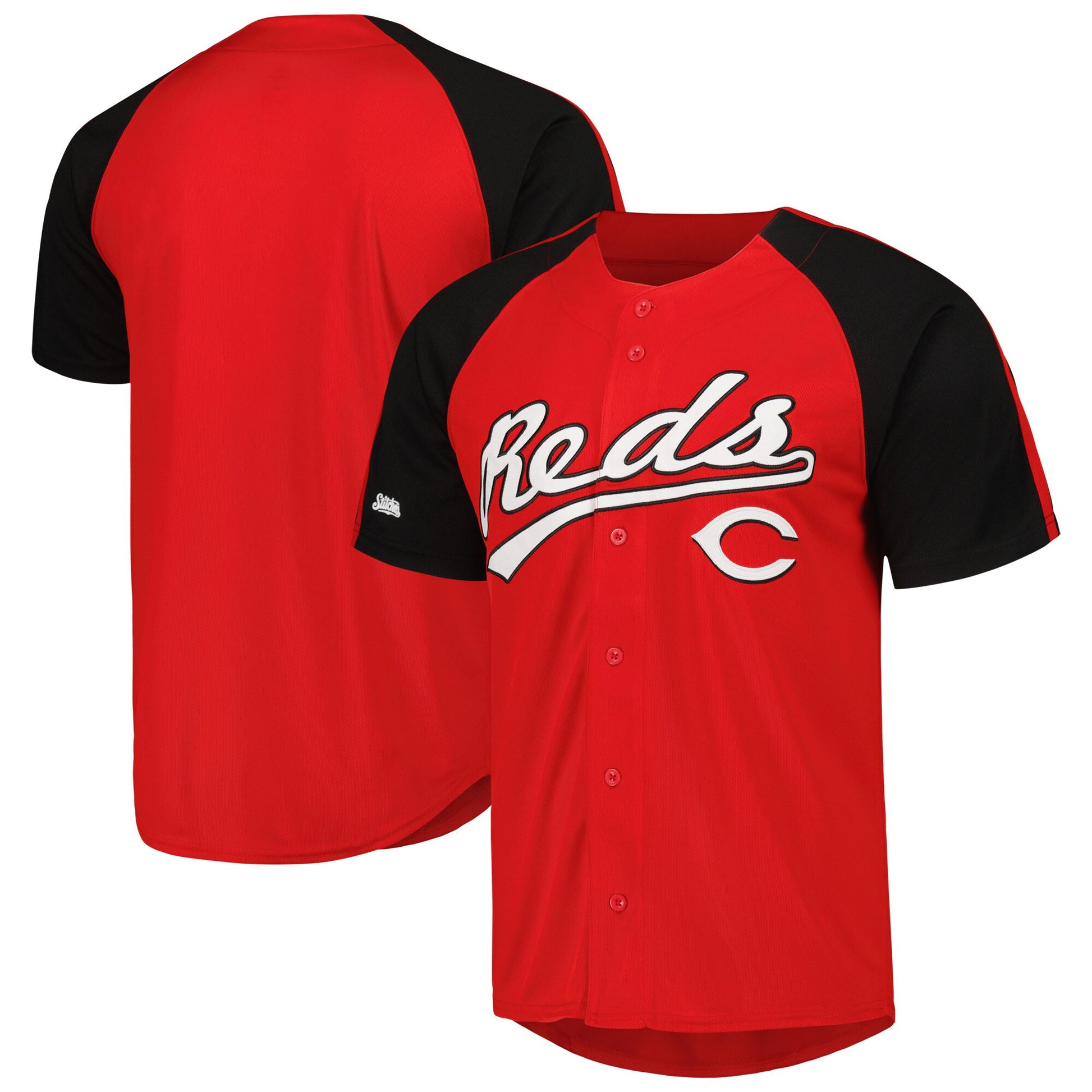 Stitches Button-down Raglan Cincinnati Reds red Fashion jersey