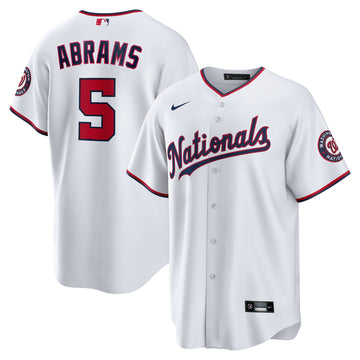 C.j. Abrams Washington Nationals white Home jersey