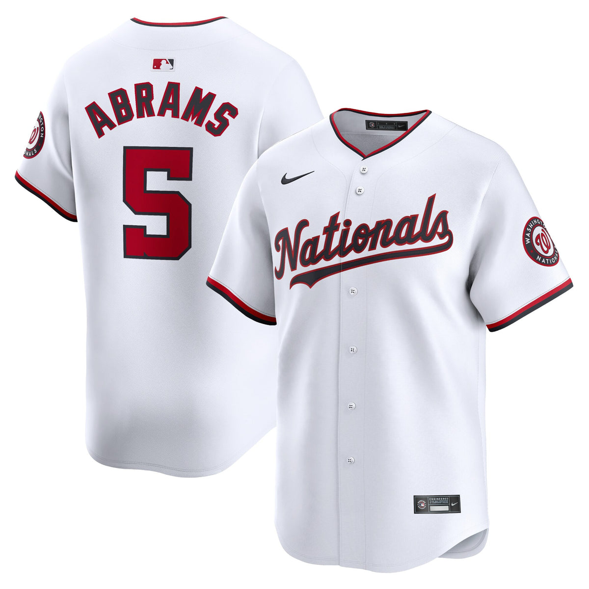 Cj Abrams Washington Nationals white Limited jersey