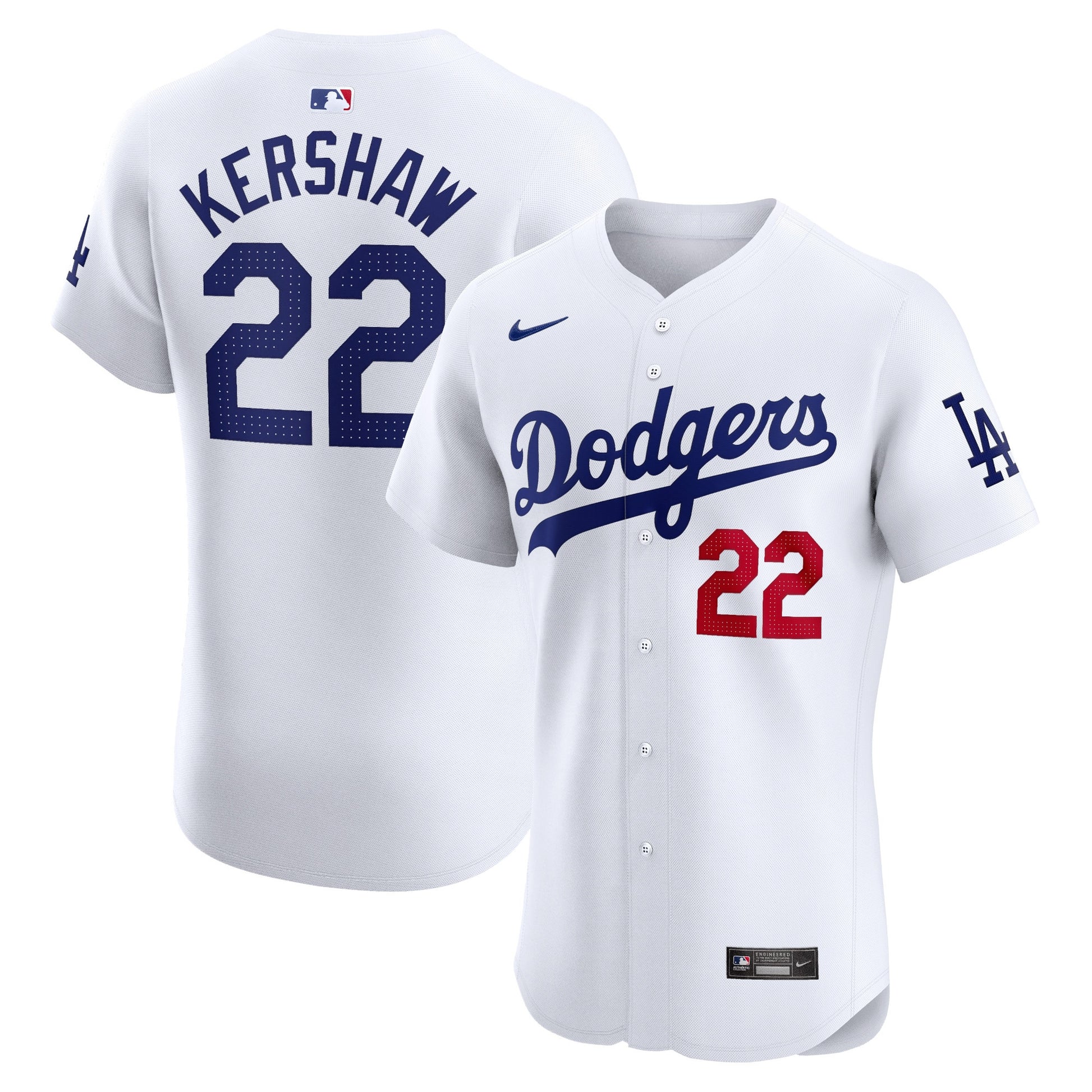 Clayton Kershaw Los Angeles Dodgers white Elite jersey