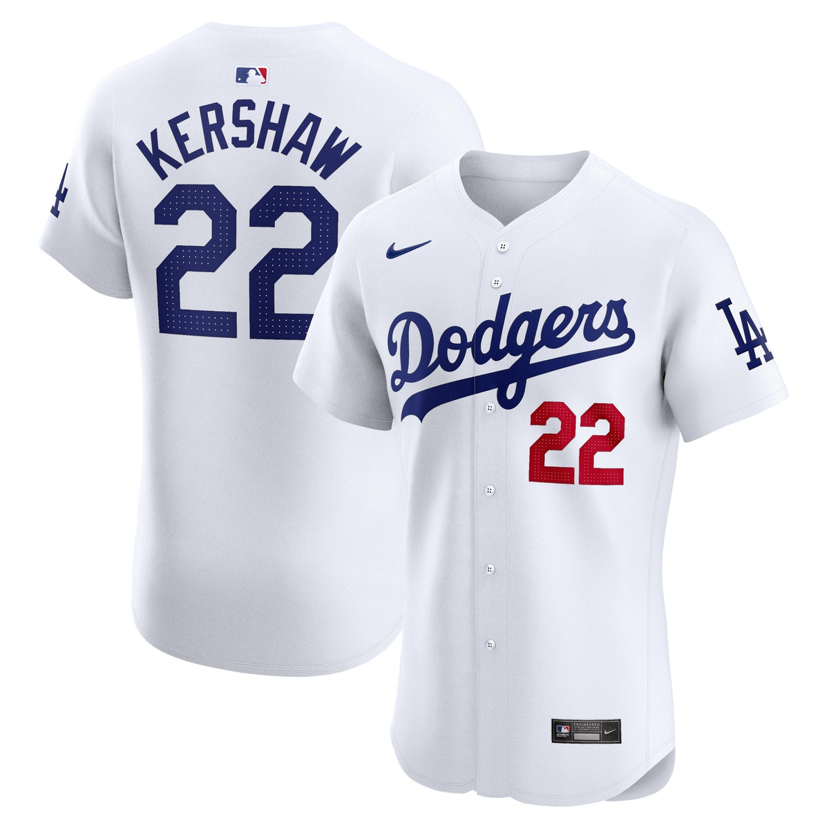 Clayton Kershaw Los Angeles Dodgers white Elite jersey