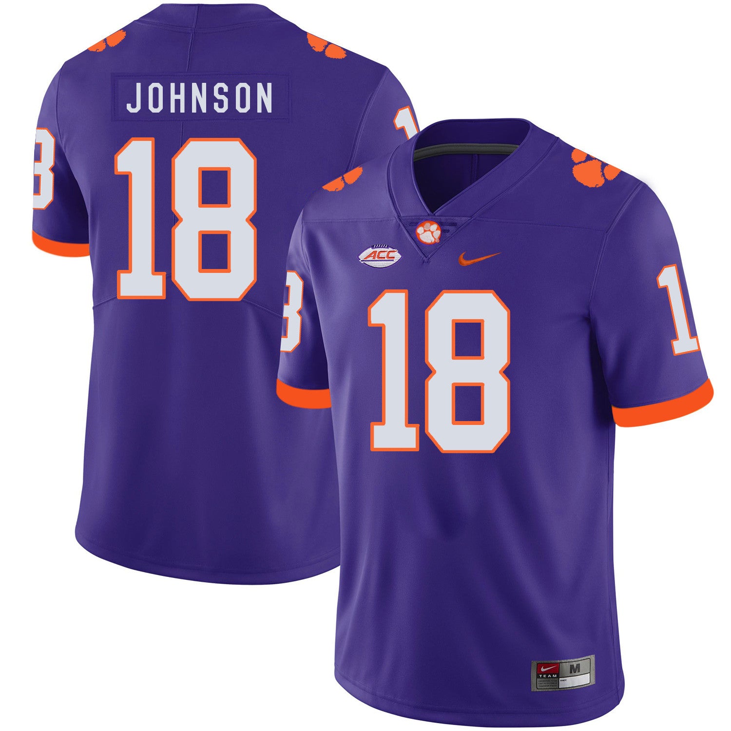 Jadar Johnson Clemson Tigers purple jersey
