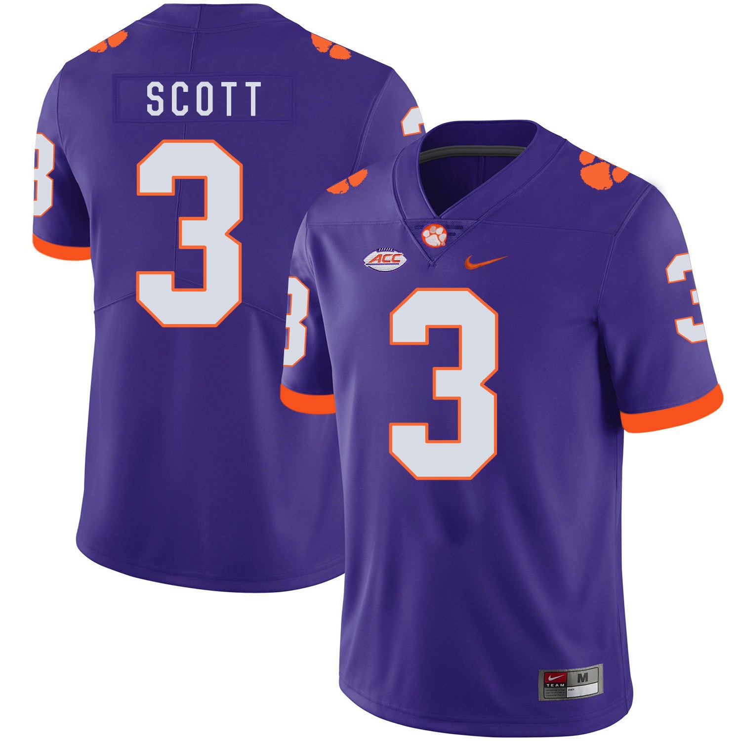 Artavis Scott Clemson Tigers purple jersey