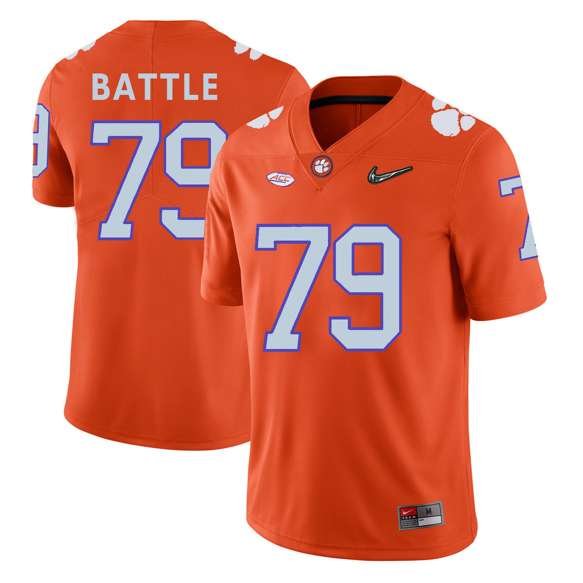 Isaiah Battle Clemson Tigers orange jersey