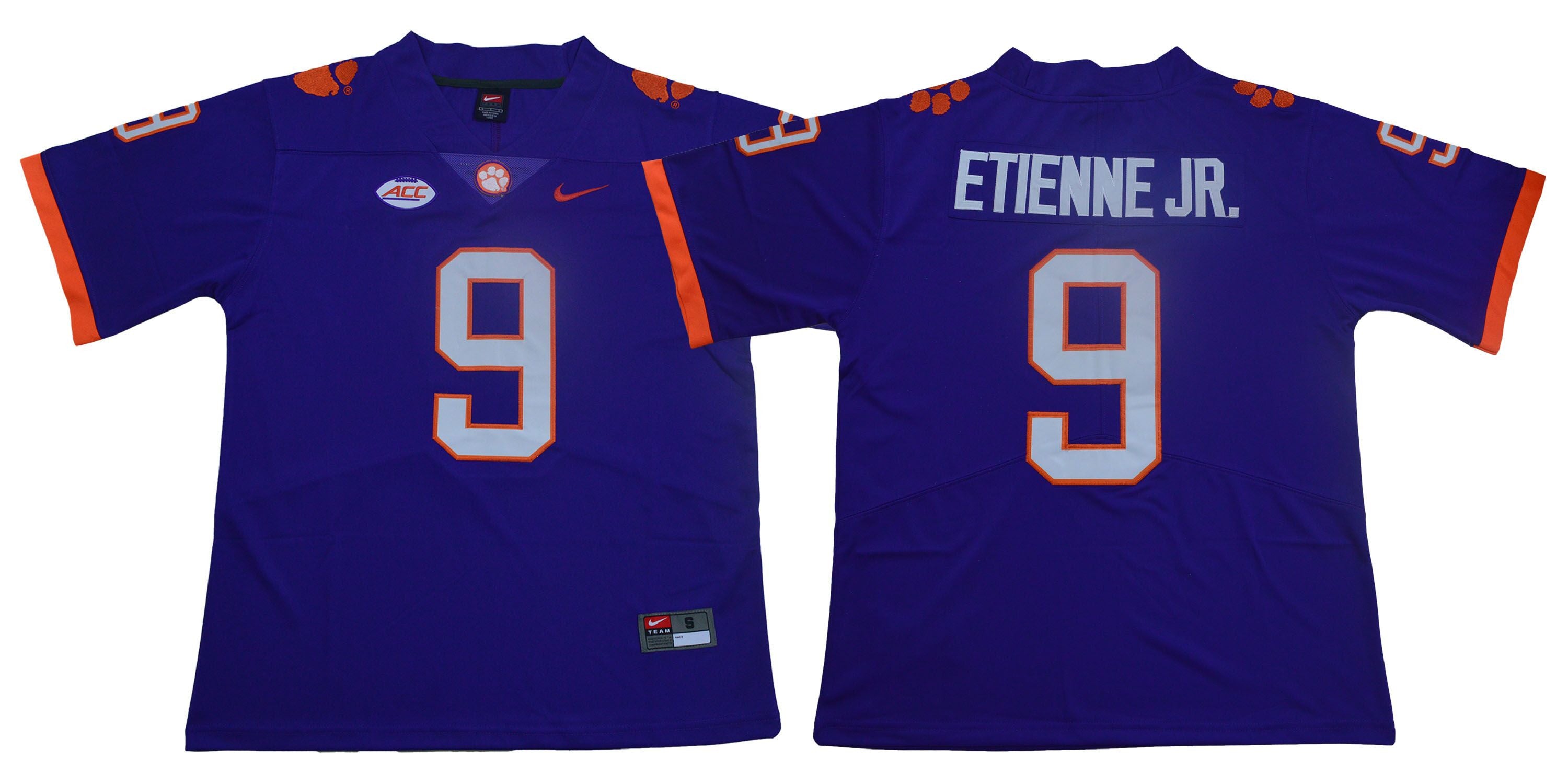 Travis Etienne Jr Clemson Tigers purple jersey