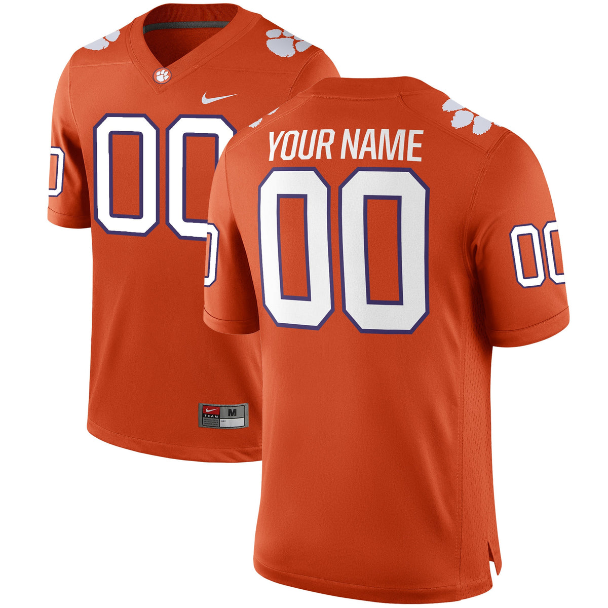 Custom Clemson Tigers orange jersey