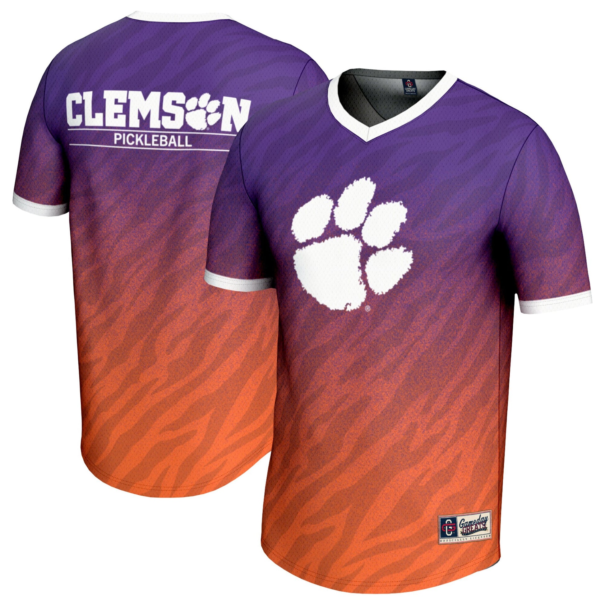 Pickleball Clemson Tigers purple jersey