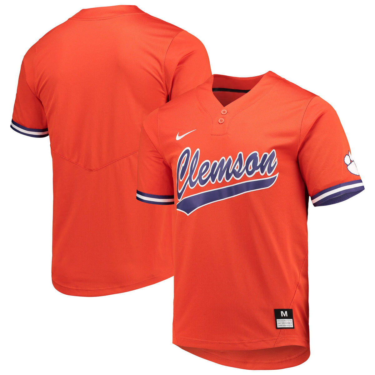 Two-button Softball Clemson Tigers orange jersey