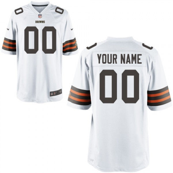 Custom Cleveland Browns white Game jersey