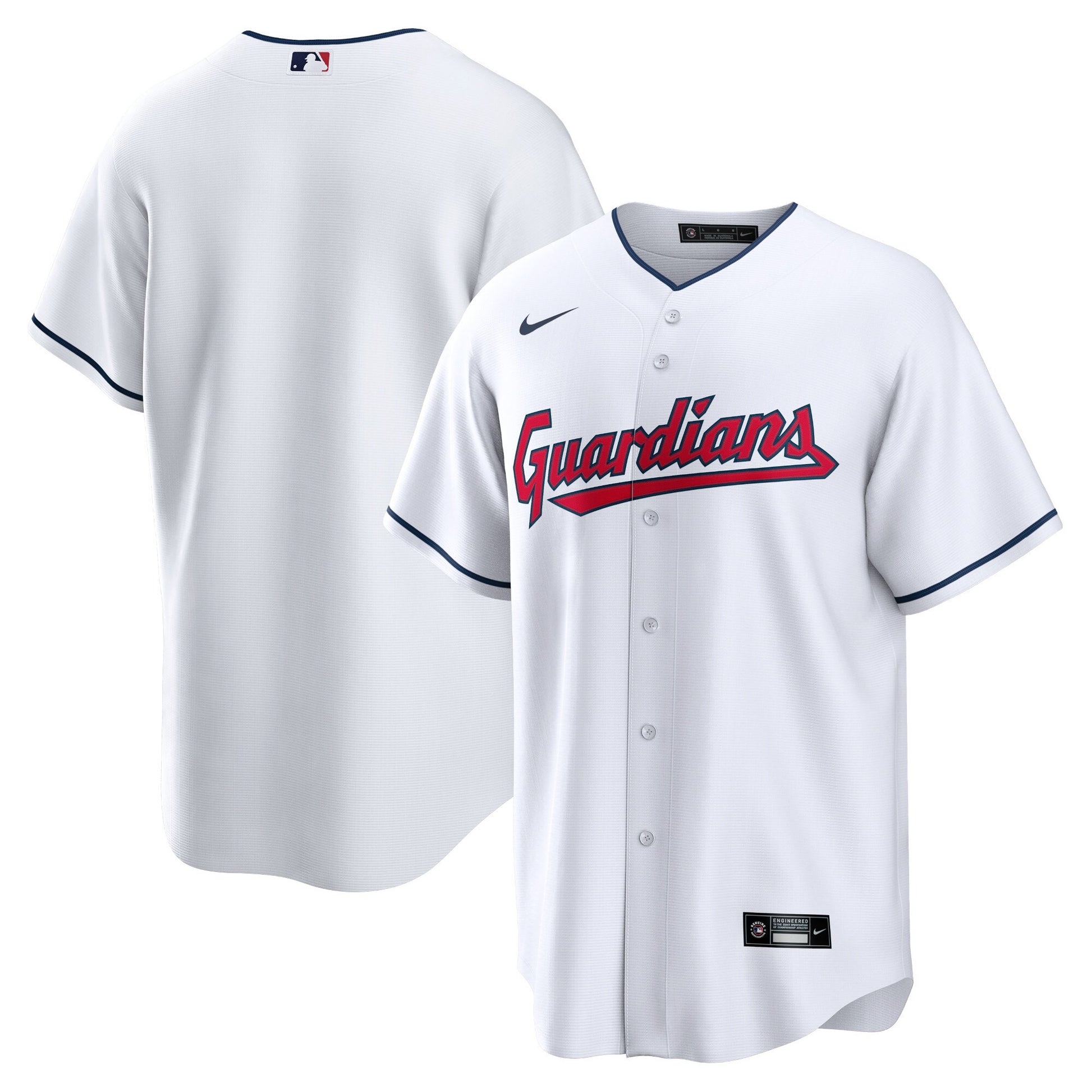 Cleveland Guardians white Home jersey