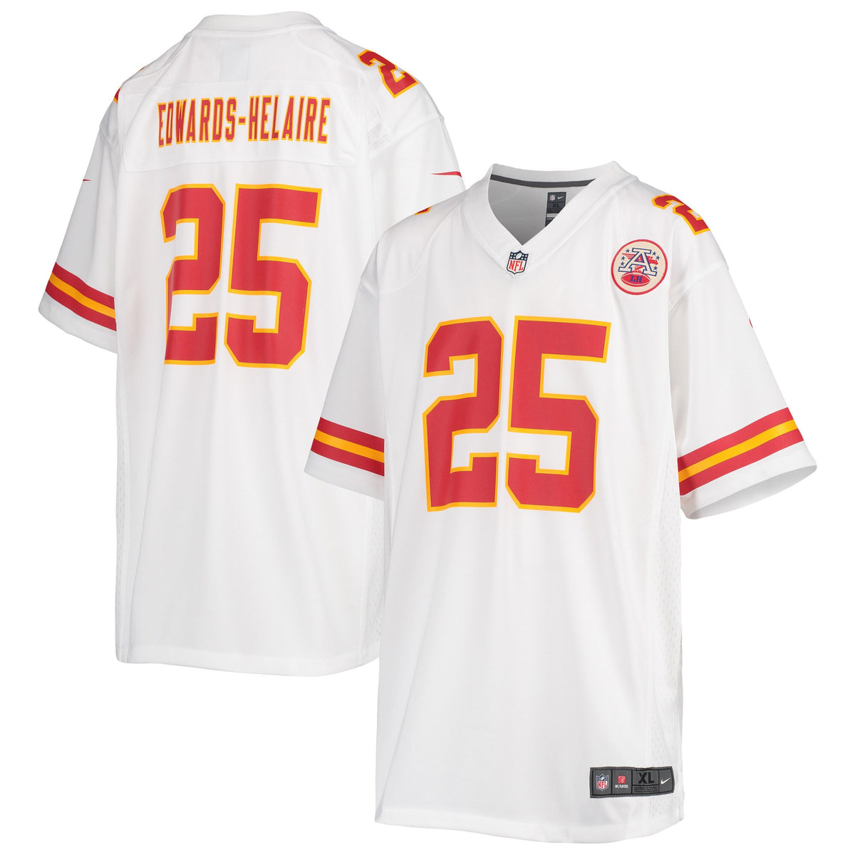 Clyde Edwards-helaire Kansas City Chiefs white jersey