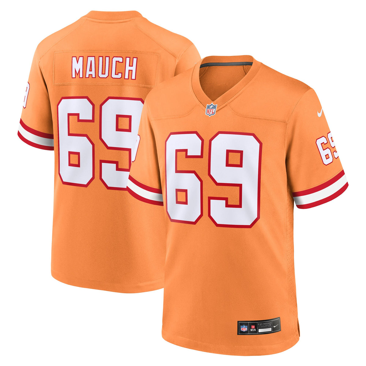 Cody Mauch Tampa Bay Buccaneers orange Throwback jersey