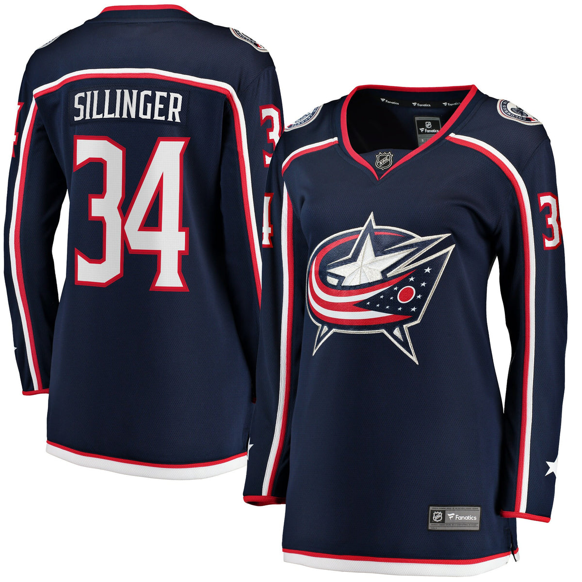 Cole Sillinger Columbus Blue Jackets navy Home jersey